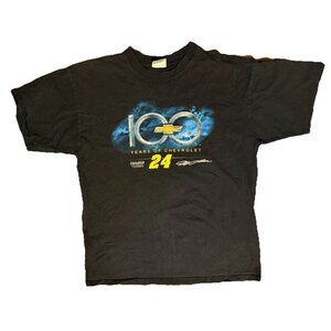 NASCAR T-shirt 100‎ Years Of Chevrolet Black Size Large 100% Cotton